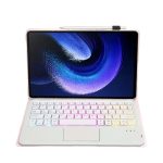 Για  Xiaomi Pad 6 / Pad 6 Pro A0N7-AS Lambskin Texture Ultra-thin Backlight Bluetooth Keyboard Leather Case with Touchpad (Pink) - Image 2