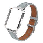 Για το Xiaomi Redmi Watch 2 Lite Γνήσια Δερμάτινη Μεταλλική Θήκη Ενσωματωμένο λουράκι  ρολογιού (ανοιχτό γκρι) - Image 2