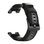 For Amazfit T-Rex / T-Rex Pro / Ares Leather Nylon Watch Band(Black)