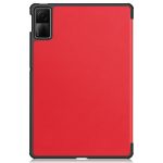 Για Xiaomi Redmi Pad SE Custer Pure Color Δερμάτινη θήκη για tablet (Κόκκινο) Pure Color 3-πτυχής θήκη - Image 4