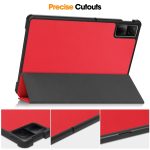 Για Xiaomi Redmi Pad SE Custer Pure Color Δερμάτινη θήκη για tablet (Κόκκινο) Pure Color 3-πτυχής θήκη - Image 5