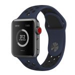Για Apple Watch Series 9&8&7 41mm / SE 3&SE 2&6&SE&5&4 40mm / 3&2&1 38mm Μοντέρνο κλασικό λουράκι σιλικόνης (Μπλε Μαύρο) - Image 3