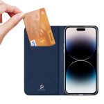 DUX DUCIS Skin Pro - Λεία δερμάτινη θήκη για Apple iPhone 15 μπλε