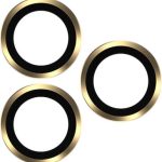 TOTUDESIGN AB-061 Golden Shield Series Metal Frame Camera Lens Film For iPhone 13 Pro / 13 Pro Max(Gold)