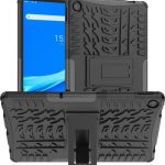 Για Lenovo Tab M10 Plus 10.6 3rd Gen 2022 Tire Texture TPU+PC Αντικραδασμική θήκη με θήκη (Μαύρη)