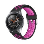 Για Galaxy Watch 46 / S3 / Huawei Watch GT 1 / 2 Έξυπνο ρολόι 22 χιλιοστών, διπλό έγχρωμο λουράκι ρολογιού σιλικόνης, Μέγεθος: L (Black Rose Purple)