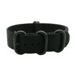 Ανταλλακτικό λουράκι QuickFit Three Buckle Black για Samsung Galaxy Watch5 (40mm & 42mm)/Watch4 (40mm & 44mm)/ Watch4 Classic (42mm & 46mm)/ Watch3(41mm)/Active 2(40/44mm)/Amazfit GTS 3 (43mm)/GTR(42mm) (20mm)