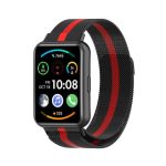 Για Huawei Watch Fit 2 Milan Μαγνητικό λουράκι από ανοξείδωτο χάλυβα (Μαύρο κόκκινο)