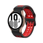 For Samsung Galaxy Watch 4 40mm 20mm Breathable Two-Color Silicone Watch Band (ΜΑΥΡΟ + ΚΟΚΚΙΝΟ )