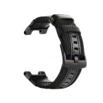 For Amazfit T-Rex / T-Rex Pro / Ares Leather Nylon Watch Band (Black)