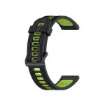 Για Samsung Galaxy Watch4/Active2 Ζώνη ρολογιών σιλικόνης δύο χρωμάτων 20 mm (Black Lime Green)
