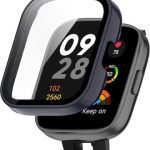 Για Redmi Watch 3 Active PC + Tempered Film Ενσωματωμένη προστατευτική θήκη ρολογιού (Μπλε μελάνι)