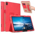 Lenovo Tab P10 TB-X705F & Tab M10 FHD REL TB-X605FC/LC & Tab M10 TB-X605F / TB-X505F Retro Texture PU Δερμάτινη Οριζόντια δερμάτινη θήκη με θήκη & 2 υποδοχές για κάρτες & λουράκι χεριού (κόκκινο)