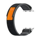 Διπλό έγχρωμο Nylon Hook and Loop Fastener Band Watch For Apple Watch Series 8&7 41mm / SE 2&6&SE&5&4 40mm / 3&2&1 38mm (Black+Grey) - Image 2