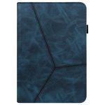 For Xiaomi Redmi Pad SE Solid Color Stripe Embossed Leather Tablet Case (Blue) - Image 2