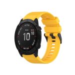 For Garmin Fenix 6X Sapphire 26mm Horizontal Texture Silicone Watch Band with Removal Tool  (Yellow)