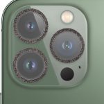 For iPhone 13 Pro / 13 Pro Max Glitter Ring Tempered Glass Camera Lens Film (Black)