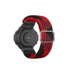 For Amazfit T-Rex / T-Rex Pro / Ares Adjustable Buckle Braided Nylon Watch Band (Black + Red)