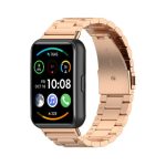 Για Huawei Watch Fit 2 Μεταλλικό λουρί από ανοξείδωτο χάλυβα τριών σφαιριδίων (ροζ χρυσό)