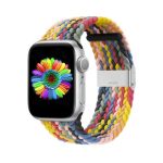 Πλεκτό + λουράκι ρολογιών από ανοξείδωτο χάλυβα για Apple Watch Series 7 45mm / 6 & SE & 5 & 4 44mm / 3 & 2 & 1 42mm (Πολύχρωμο)