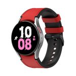 For Samsung Galaxy Watch5 44mm / 40mm Silicone Leather Black Buckle Watch Band, Size:L(Red)
