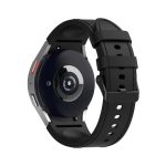 For Samsung Galaxy Watch5 44mm / 40mm Silicone Leather Black Buckle Watch Band, Size:L(Black)