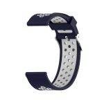 Διπλό έγχρωμο αθλητικό λουράκι ρολογιού σιλικόνης για Xiaomi Huami Amazfit Bip Lite Έκδοση 22 mm (Λευκό Μπλε)