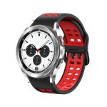 Για Samsung Galaxy Watch 4 Classic 42mm 20mm λουράκι ρολογιών σιλικόνης δύο χρωμάτων (ΚΟΚΚΙΝΟ+ΜΑΥΡΟ)