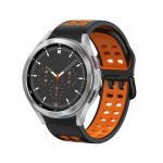 Αναπνεύσιμο λουράκι ρολογιών σιλικόνης δύο χρωμάτωνΓια Samsung Galaxy Watch 5 40mm/ Για Watch 5 44mm/ Για Watch 5 Pro 45mm/ Για Watch 4 40mm/ Για Watch 4 44mm/ Για  Watch 4 Classic 46mm/ Για Watch 4 Classic 42mm/ Για  Watch Active 2 20mm (Black+Orange)