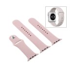 Για Apple Watch Series 8&7 41mm / SE 2&6&SE&5&4 40mm / 3&2&1 38mm Υψηλής απόδοσης Κανονικό & μακρύτερο ελαστικό αθλητικό λουράκι ρολογιών με κλείσιμο με καρφίτσα (Sand Pink)