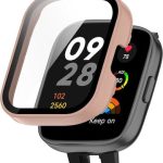 Για Redmi Watch 3 Active PC + Tempered Film Ενσωματωμένη προστατευτική θήκη ρολογιού (ροζ)