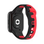 For Redmi Watch 3 Active Stitching Two Color Silicone Watch Band   (ΜΑΥΡΟ + ΚΟΚΚΙΝΟ )