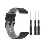 For Garmin Fenix 7 22mm Two-color Silicone Watch Band  (Black /  Grey)