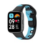 For Redmi Watch 3 Active  Stitching Two Color Silicone Watch Band   ( ΜΠΛΕ + ΜΑΥΡΟ )