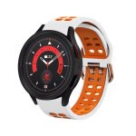 Για Samsung Galaxy Watch 5 40mm 20mm  λουράκι ρολογιών σιλικόνης δύο χρωμάτων (ΠΟΡΤΟΚΑΛΙ+ΛΕΥΚΟ)