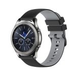 Για Samsung Galaxy Watch3 45mm   Για Samsung Galaxy Watch 46mm   Για Samsung Gear S3 Classic   Για Samsung Gear S3 Frontier 22mm καρό ζώνη ρολογιών σιλικόνης δύο χρωμάτων (Μαύρο+Γκρι)