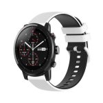 Για Amazfit Stratos 22mm καρό λουράκι ρολογιού σιλικόνης δύο χρωμάτων (λευκό+μαύρο)