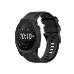 For Garmin Tactix Delta 26mm Horizontal Texture Silicone Watch Band with Removal Tool(Black)