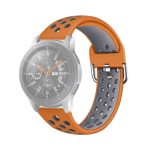 Για Galaxy Watch 46 / S3 / Huawei Watch GT 1 / 2 Έξυπνο ρολόι 22 χιλιοστών Διπλό έγχρωμο λουράκι ρολογιού σιλικόνης, Μέγεθος: L (Πορτοκαλί Γκρι)
