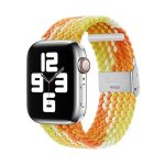 Πλεκτό + λουράκι ρολογιού από ανοξείδωτο χάλυβα για Apple Watch Ultra 49mm / Series 8&7 45mm / SE 2&6&SE&5&4 44mm / 3&2&1 42mm (Fragrant Orange)