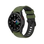 Για Samsung Galaxy Watch5 Pro 45mm/5 44mm/5 40mm Δίχρωμη ζώνη ρολογιού με λουράκι σιλικόνης (Army Green Black)