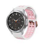 Αναπνεύσιμο λουράκι ρολογιών σιλικόνης δύο χρωμάτωνΓια Samsung Galaxy Watch 5 40mm/ Για Watch 5 44mm/ Για Watch 5 Pro 45mm/ Για Watch 4 40mm/ Για Watch 4 44mm/ Για  Watch 4 Classic 46mm/ Για Watch 4 Classic 42mm/ Για  Watch Active 2 20mm (White+Pink)