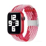 Πλεκτό + λουράκι ρολογιού από ανοξείδωτο χάλυβα για Apple Watch Ultra 49mm / Series 8&7 45mm / SE 2&6&SE&5&4 44mm / 3&2&1 42mm (Z Pattern Red Powder)
