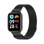 Για Redmi Watch 3 Active 2 in 1 Milan Metal Watch Band με πλαίσιο ρολογιού (Μαύρο)