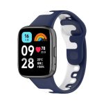 For Redmi Watch 3 Active Stitching λουράκι ρολογιού σιλικόνης δύο χρωμάτων (ΛΕΥΚΟ+ΜΠΛΕ)