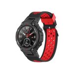 3-row Holes Λουράκι Σιλικόνης Μαύρο (Amazfit T-Rex)
