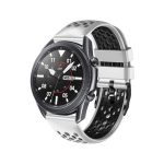 For Amazfit 2 Stratos 22mm Two-Color Breathable Silicone Watch Band(White+Black)