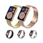 For Huawei Watch Fit Three-beads Metal Watch Band(Silver)