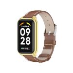 Mijobs Metal Shell Genuine Leather Λουράκι Δερμάτινο Καφέ (Redmi Band 2)