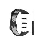 Για Huawei Band 6 / Honor Band 6 Universal δίχρωμη αναπνεύσιμη ζώνη ρολογιών σιλικόνης (Μαύρο γκρι)
